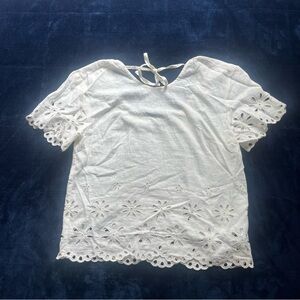 Madewell Eyelet Linen Top